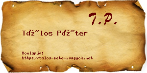 Tálos Péter névjegykártya